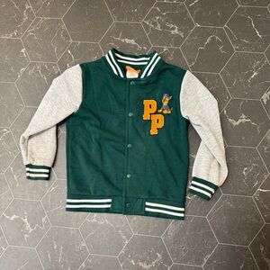 Paw Patrol Green and Gray Kids Varsity Jacket